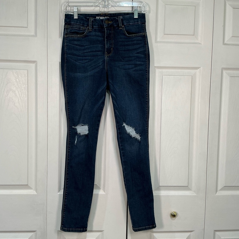 🌹🌹🌹 Rewash Real Curve High Rise Blue Distressed Denim Jeans - 7 / 28
